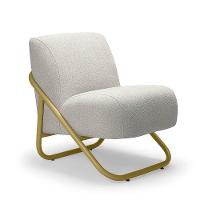 Poltrona Sala Decorativa Industrial Dourado Martina Bouclê Cinza K01 - D'rossi - 2