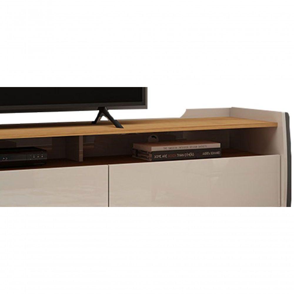 Rack Para Tv 2.2 Sublime Off White Com Naturale - Gelius Móveis - 6