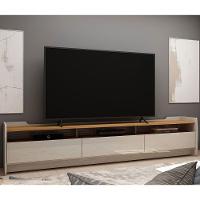 Rack Para Tv 2.2 Sublime Off White Com Naturale - Gelius Móveis