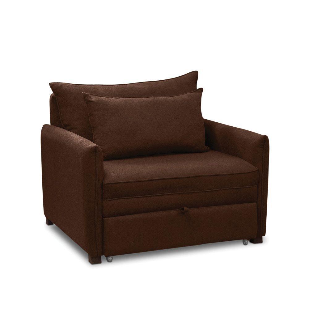Poltrona Cama Retrátil Solteiro Com Rodízio Cloe Bouclê E03 - D'rossi Marrom - 7