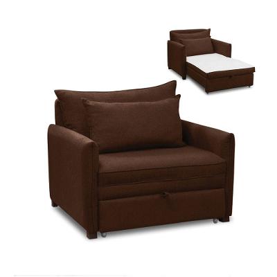 Poltrona Cama Retrátil Solteiro Com Rodízio Cloe Bouclê E03 - D'rossi Marrom