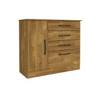 Cômoda Solteiro Chicago C- 1 Porta E 4 Gavetas Cinamomo-off White - Tcil Móveis - 8