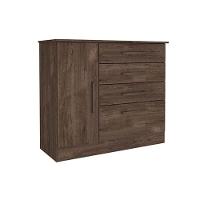 Cômoda Solteiro Chicago C- 1 Porta E 4 Gavetas Cinamomo-off White - Tcil Móveis - 9