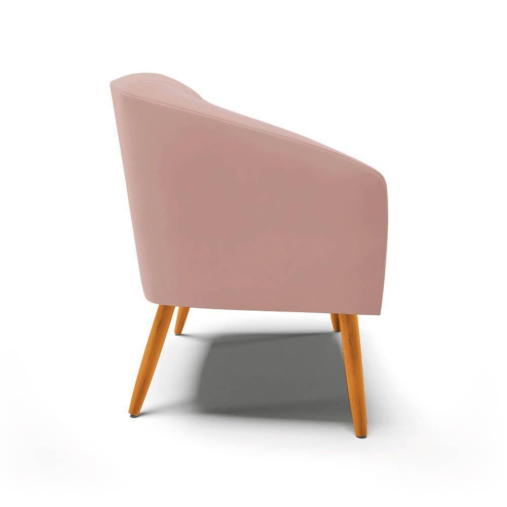 Poltrona Decorativa Pé Palito Castanho Kit 2 Stella Veludo Rosê D03 - D'rossi - 7