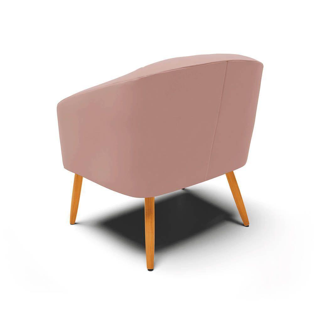 Poltrona Decorativa Pé Palito Castanho Kit 2 Stella Veludo Rosê D03 - D'rossi - 8