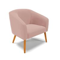 Poltrona Decorativa Pé Palito Castanho Kit 2 Stella Veludo Rosê D03 - D'rossi - 3