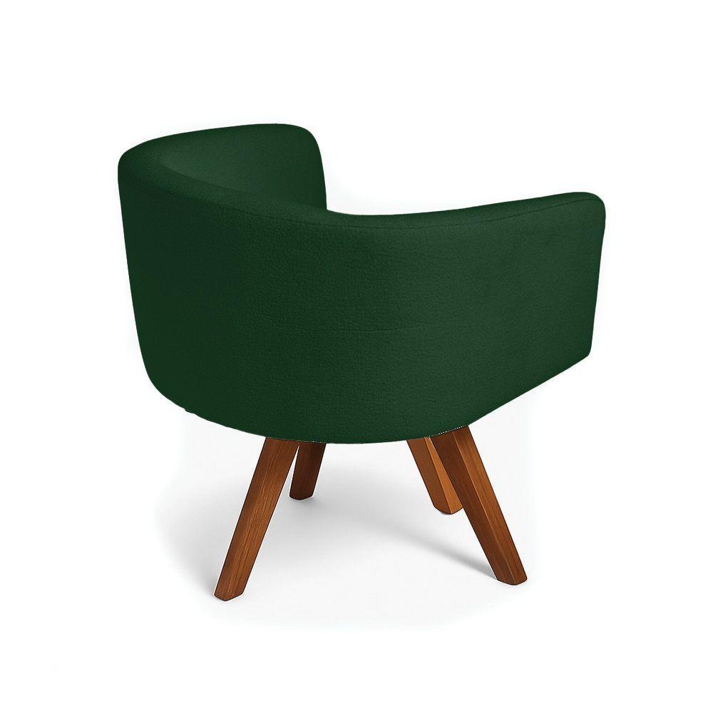 Poltrona Sala Base Giratória Madeira Arielle Bouclê Verde D03 - D'rossi - 6