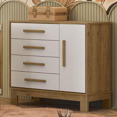 Cômoda Sapateira Q Encanto Slim 4355 Freijó Toq Branco Acetinado Ambiente - Qmovi