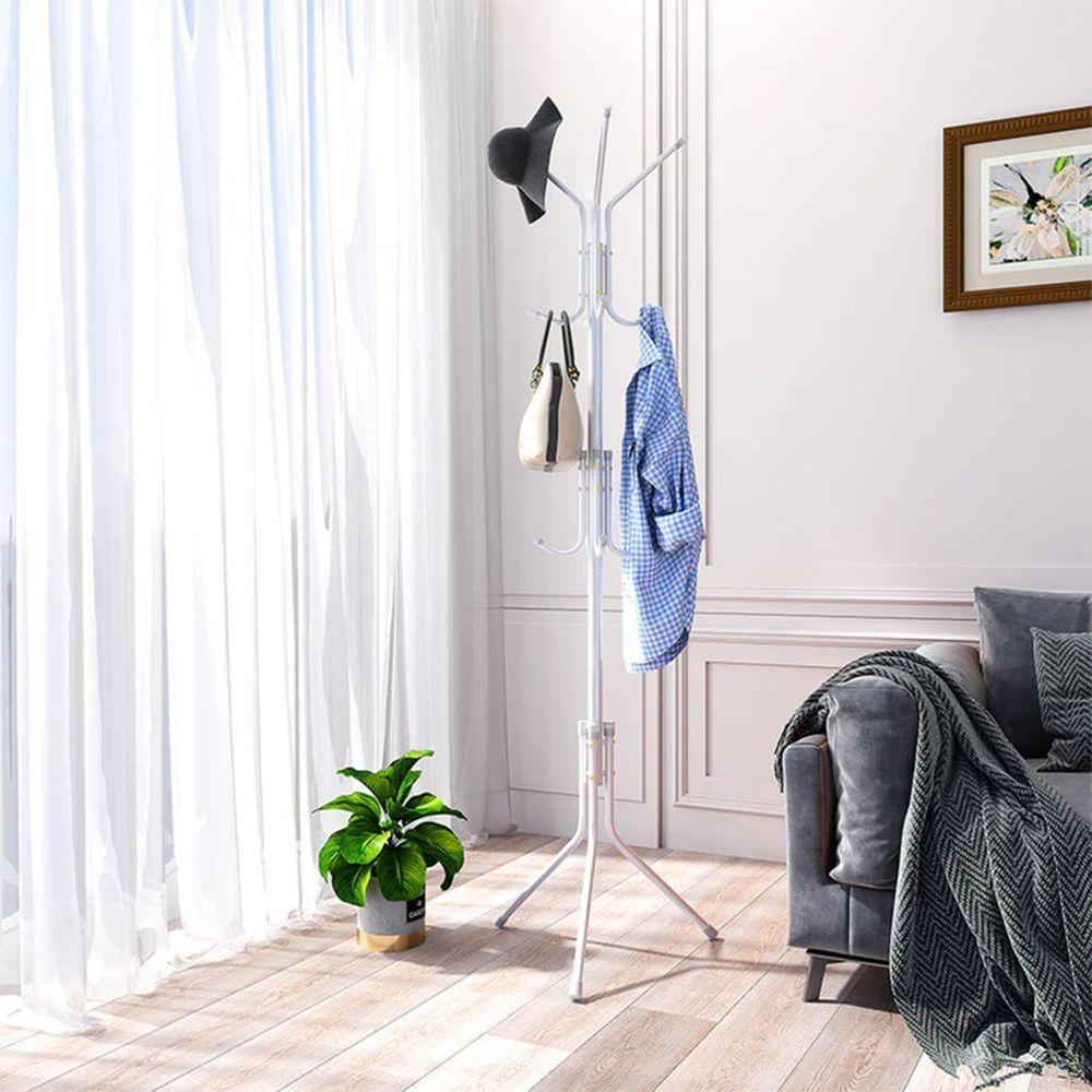 Mancebo Cabideiro Arara 9 Ganchos Roupa Blusa Casaco Bolsa Chapeu Closet Quarto Sala Organizaçao Multiuso Resistente - 3