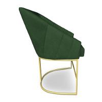 Poltrona Decorativa Alana Suede Verde Base De Ferro Dourado - Pallazio