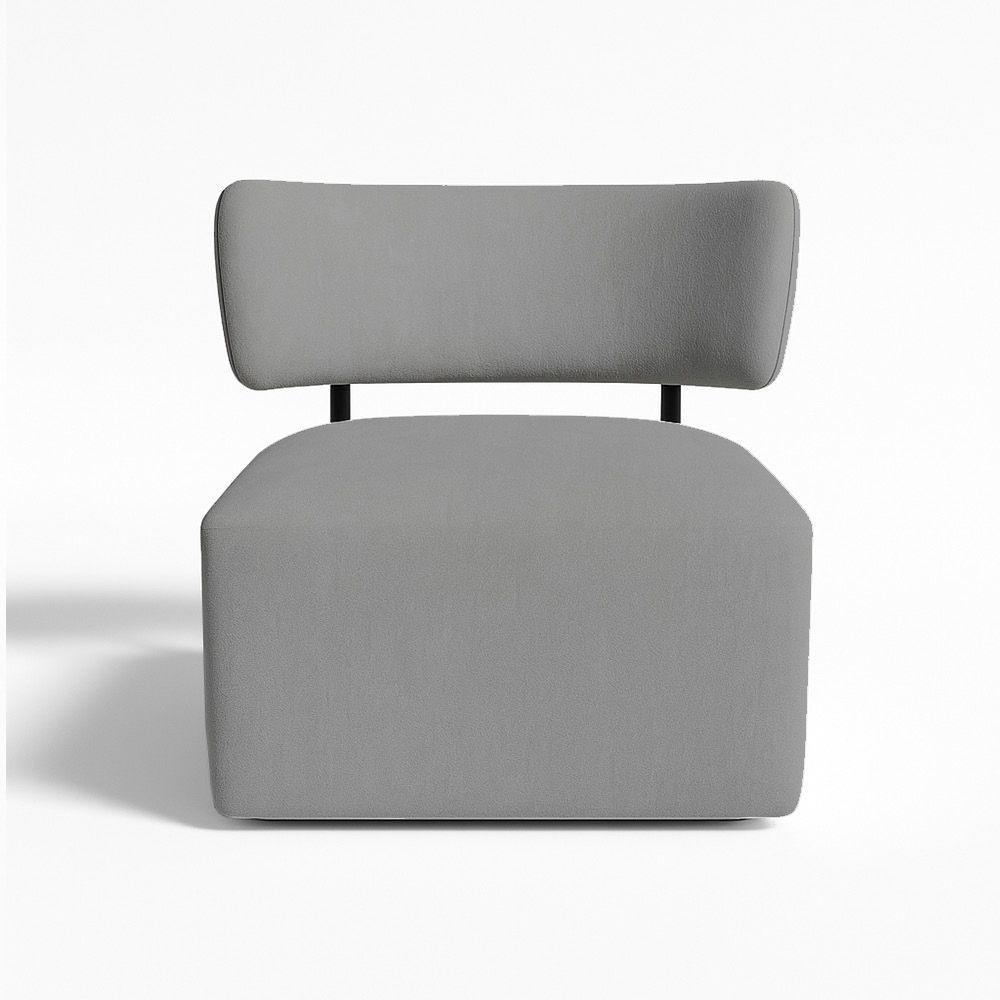 Poltrona Decorativa Orgânica Maya Veludo Grafite Ferro Preto - Pallazio - 3