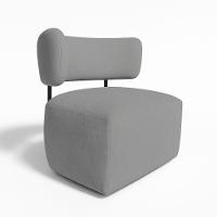 Poltrona Decorativa Orgânica Maya Veludo Grafite Ferro Preto - Pallazio - 2