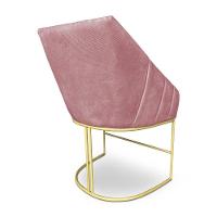 Poltrona Decorativa Alana Veludo Base De Ferro Dourado - Pallazio Cor Rosê - 5