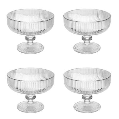 Conjunto 04 Taças De Sobremesa Cristal Ecológico 300 Ml Lines Wolff