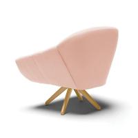 Poltrona Giratória Giovana Veludo Rosê Base Maderia Ma30 D03 - D'rossi - 7