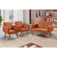 Conjunto Anabelle 2 Poltronas De 1 Lugar 1 Poltrona 2 Lugares Braço Terracota - 4