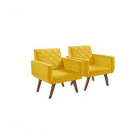Kit 2 Poltronas 1 Lugar Anabelle Amarelo - 1