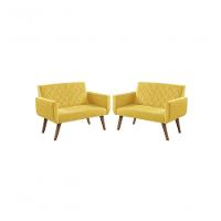 Kit 2 Poltronas 2 Lugares Anabelle Amarelo - 1