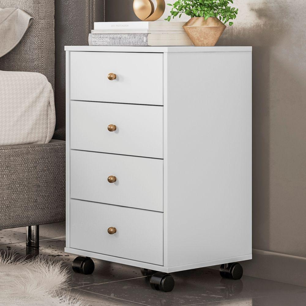 Conjunto De Cômodas 4 Gavetas Lion Mitchell Branco - 4