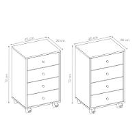 Conjunto De Cômodas 4 Gavetas Lion Mitchell Branco - 3