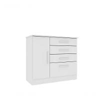 Cômoda Chicago 4 Gavetas 1 Portas Tcil Neve - 1