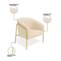 Poltrona Sala Industrial Alta Dourado Kit 2 Stella Suede D03 - D'rossi Rose - 3