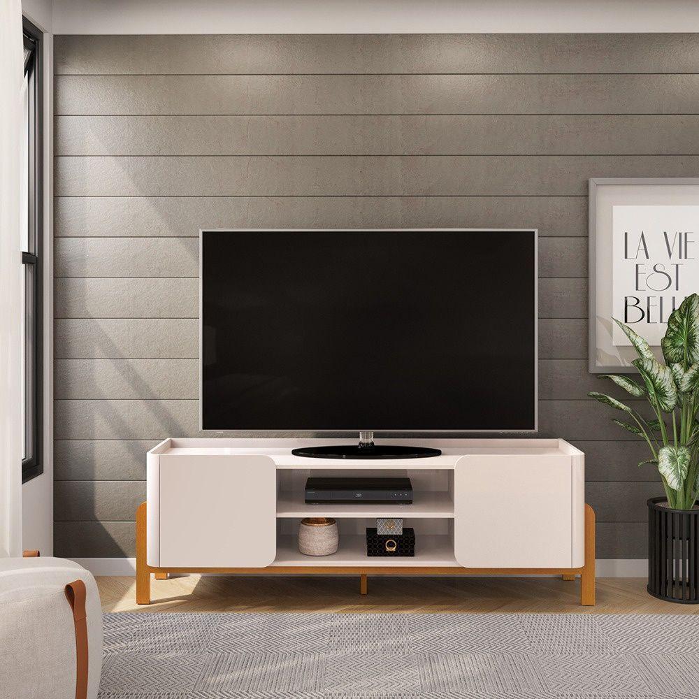 Bancada Para Tv Até 65 Polegadas 2 Portas Cher Off White Cedro- Mabe Magazine - 2