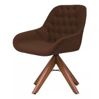 Poltrona Decorativa Alice Suede Capitone Pe Palito Marrom - 1