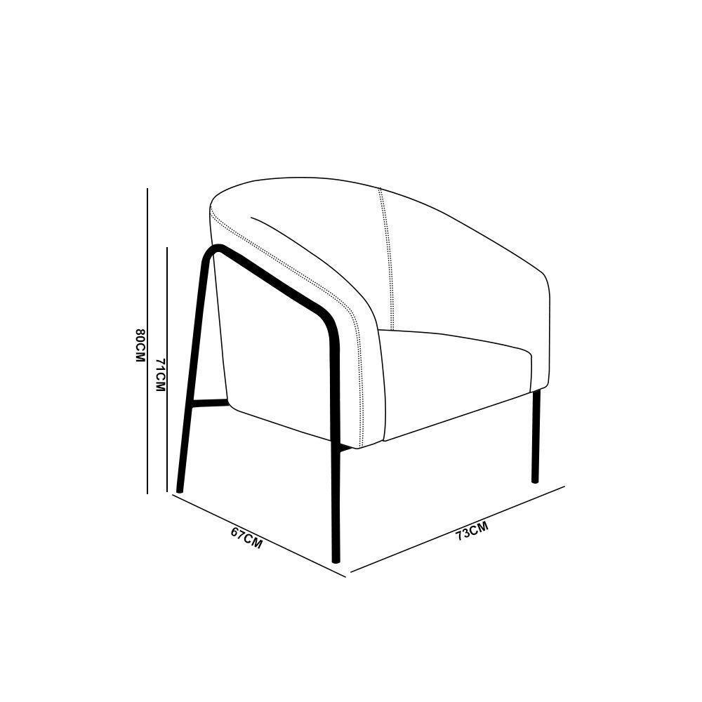 Poltrona Sala Industrial Alta Preto Kit 2 Stella Sintético Pu D03 - D'rossi Branco - 4