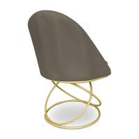 Kit 08 Cadeiras Poltrona De Jantar Bela Suede Marrom Rato Base Metálica Luxo Dourado - Pallazio - 6