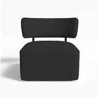 Poltrona Decorativa Orgânica Maya Veludo Preto Ferro Preto - Pallazio - 3