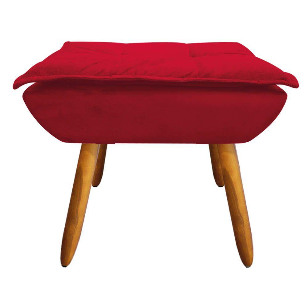 Kit 02 Poltronas Opala Com 01 Puff Opala Suede Vermelho - 6