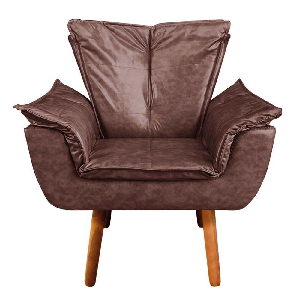 Kit 1 Namoradeira e 1 Poltrona Opala Corano Marrom - Drossi - 4