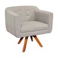 Kit 02 Poltronas Giratória Julia fino Bege A27 - 5