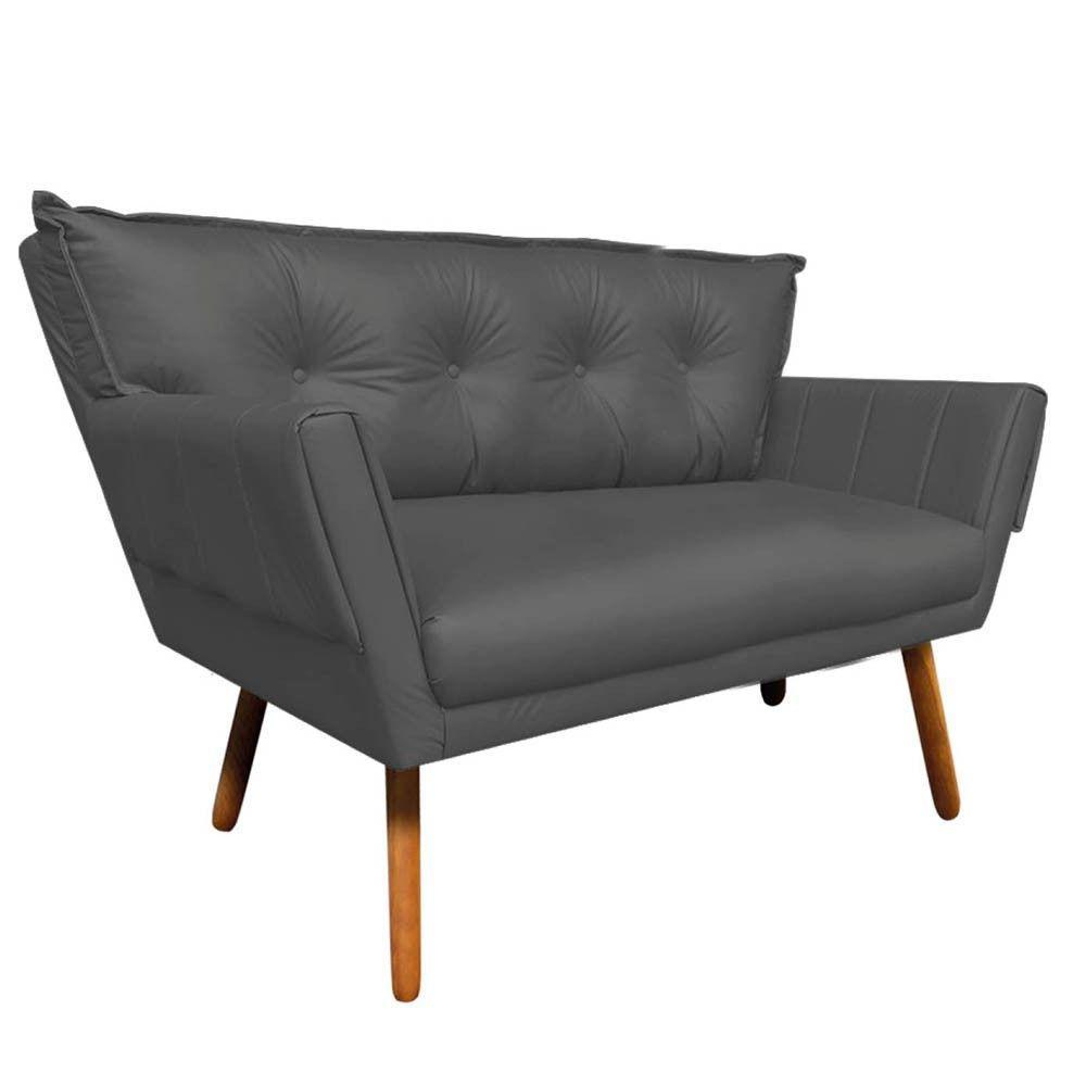 Kit 1 Namoradeira e 1 Poltrona Giratória Anitta Grafite - 2