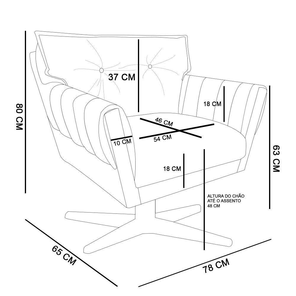 Kit 1 Namoradeira e 1 Poltrona Giratória Anitta Grafite - 7