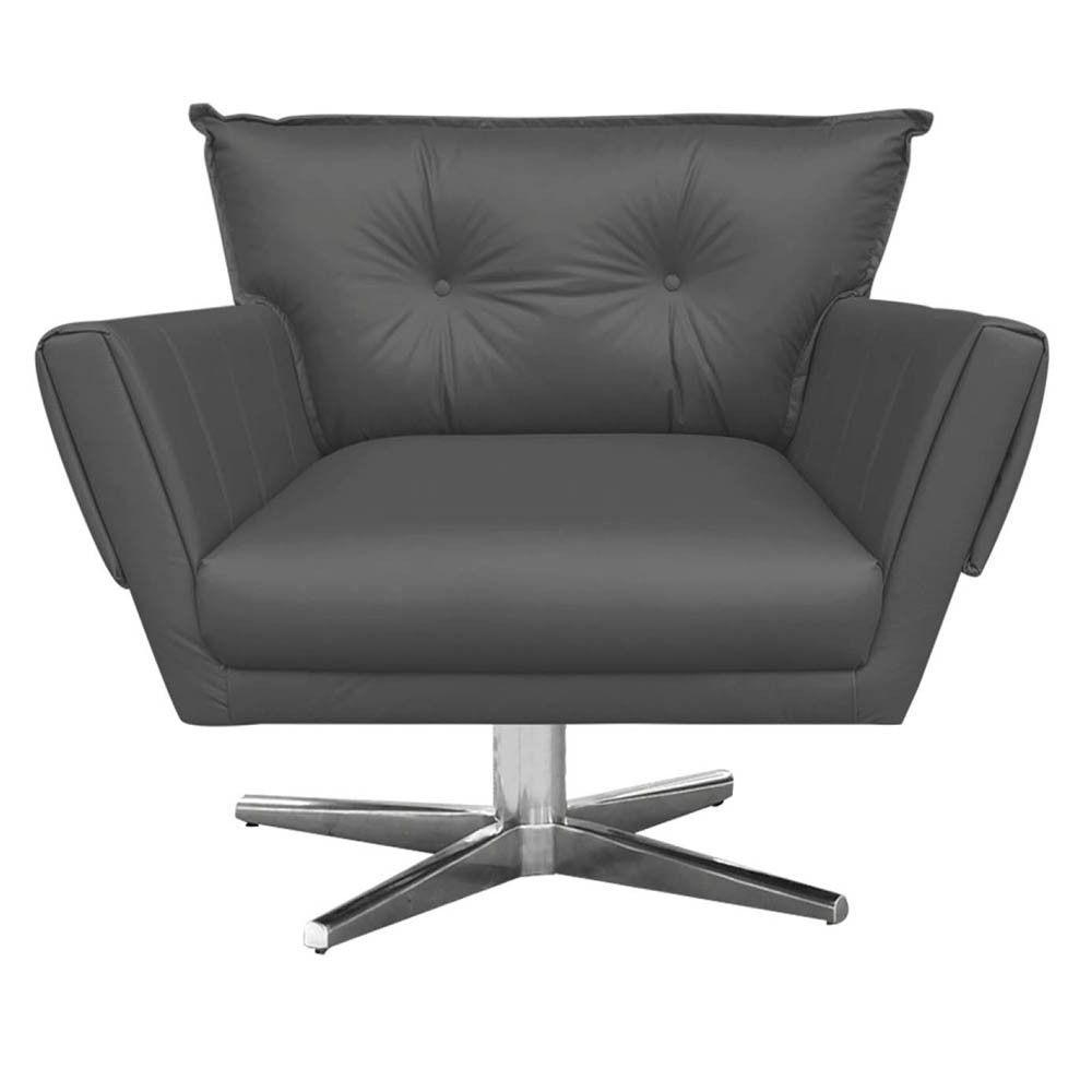 Kit 1 Namoradeira e 1 Poltrona Giratória Anitta Grafite - 10