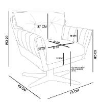 Kit 1 Namoradeira e 1 Poltrona Giratória Anitta Grafite - 7