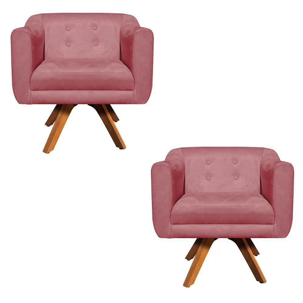 Kit 02 Poltronas Giratória Julia Rose - 1