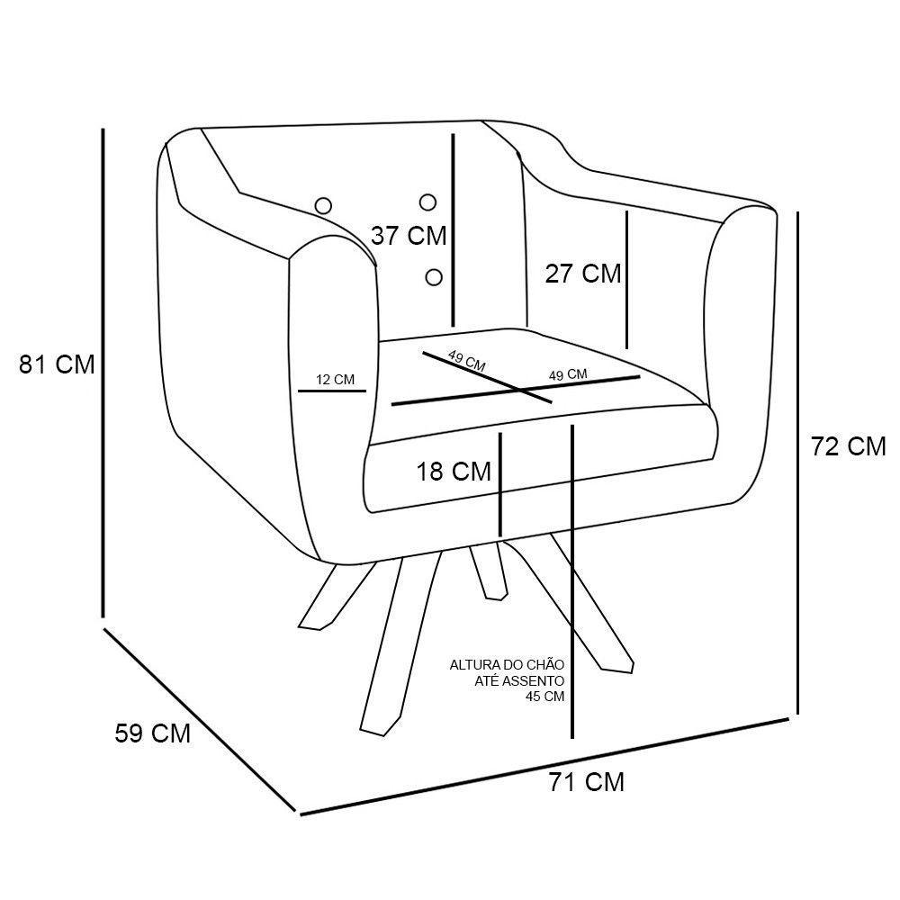 Kit 02 Poltronas Giratória Julia Preto - 4