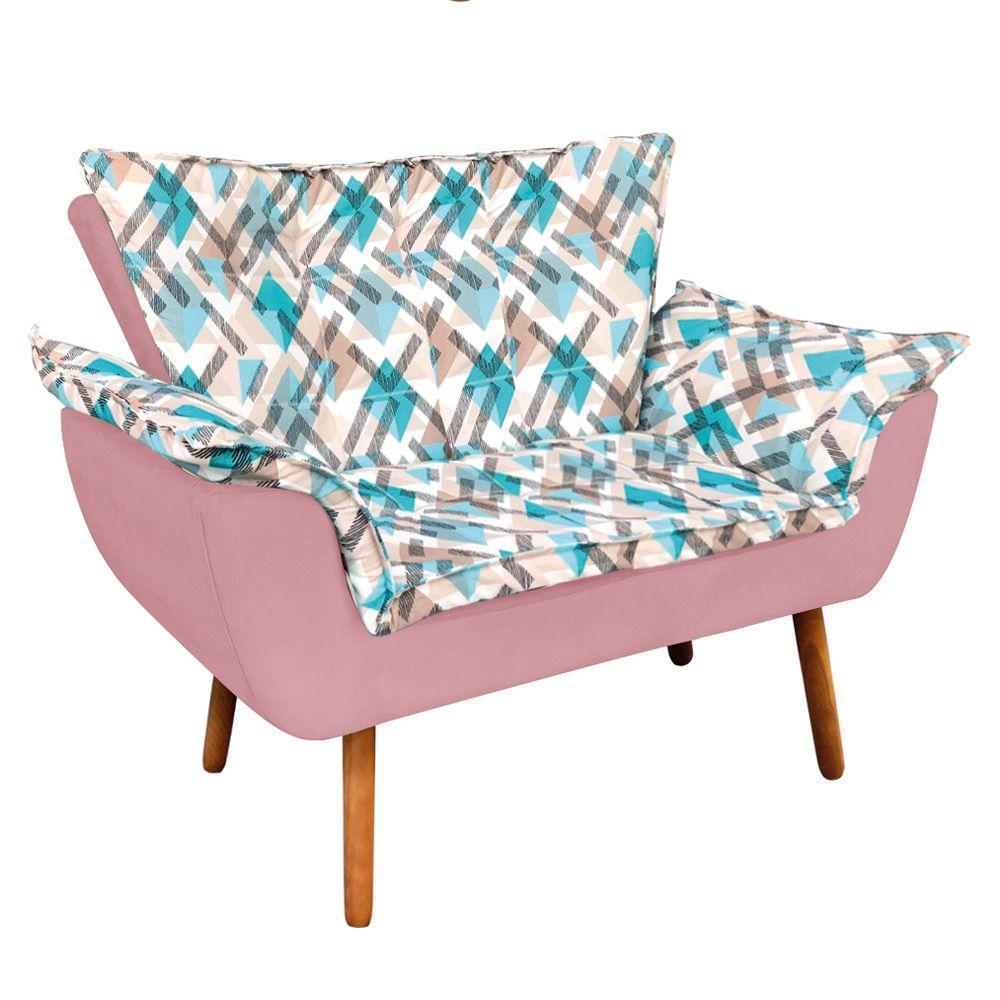 Kit 1 Namoradeira 2 Poltronas E 2 Puffs Opala Composê Suede - 6