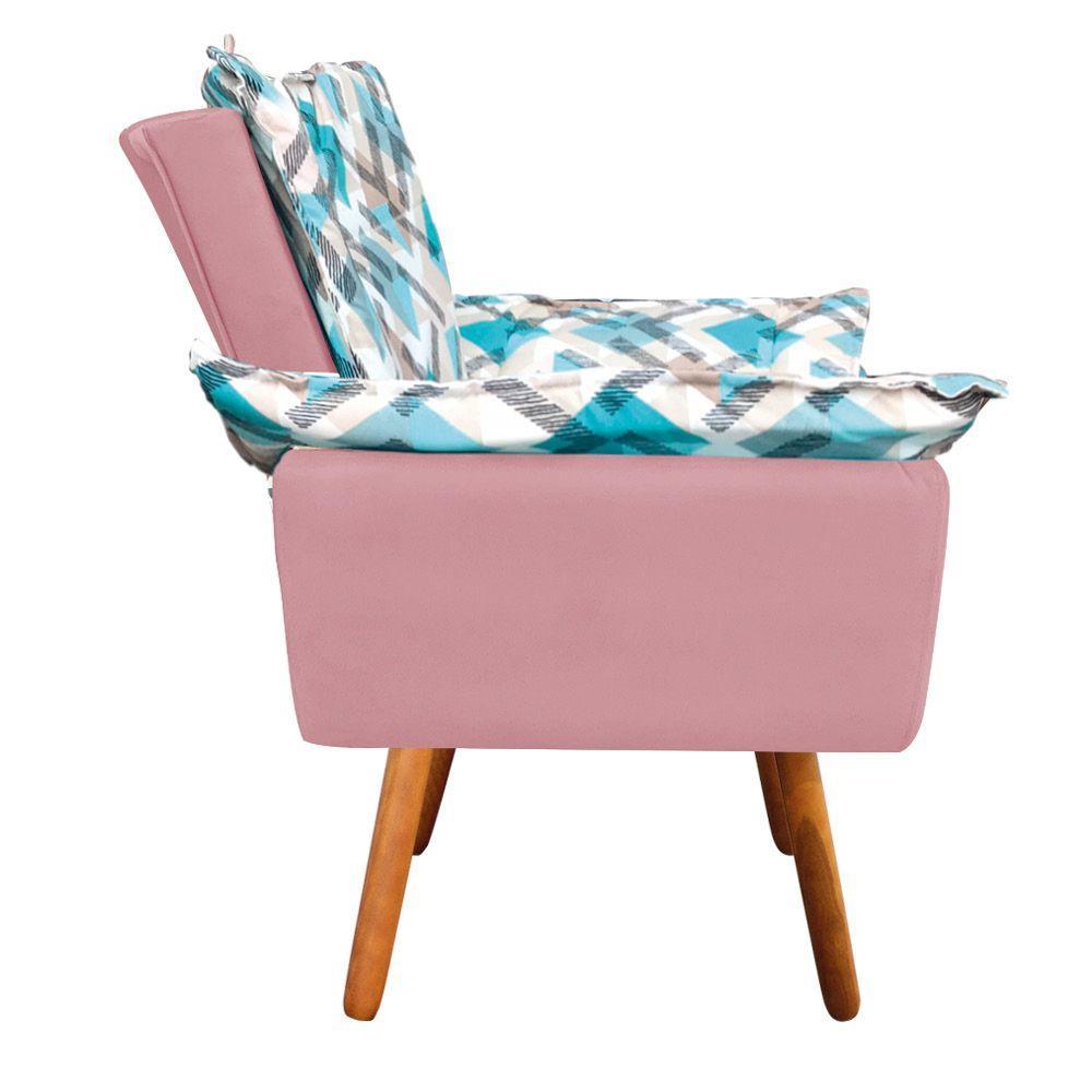 Kit 1 Namoradeira 2 Poltronas E 2 Puffs Opala Composê Suede - 8