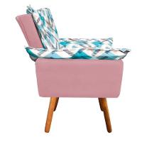 Kit 1 Namoradeira 2 Poltronas E 2 Puffs Opala Composê Suede - 8