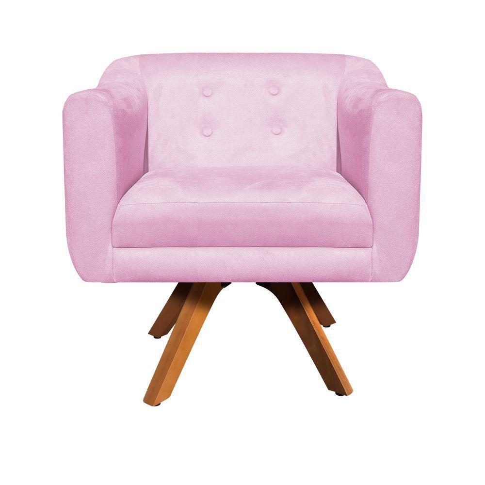 Kit 02 Poltronas Giratória Julia Rosa Bebê - 6