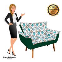 Kit 1 Namoradeira 2 Poltronas E 2 Puffs Opala Composê Suede - 2