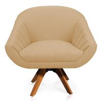 Kit 02 Poltronas Giratória Giovana Linho Areia A27 Mm30 - 6