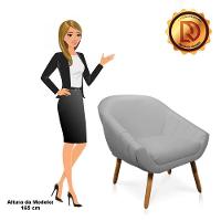 Kit 02 Poltronas Giovana Corino Castanho Cinza - 3