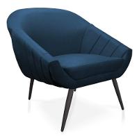 Kit 01 Namoradeira 02 Lugares e 02 Poltronas Giovana Suede de Ferro Azul Marinho - 5