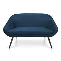 Kit 01 Namoradeira 02 Lugares e 02 Poltronas Giovana Suede de Ferro Azul Marinho - 7