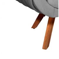 Poltrona Giratória Giovana Linho Grafite A26 Base Madeira D´rossi - 4